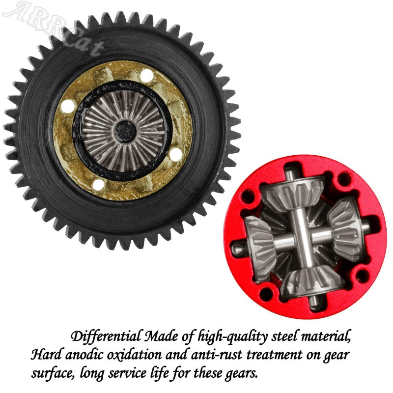 ARRCat 50T Center Differential Upgrades Part for Arrma 1/7 Felony Fireteam Infraction Mojave 6S, 1/8 Kraton Notorious Outcast Talion Typhon 6S,ARRCat Steel #45 Center Diff Hop Ups,Red - Image 3